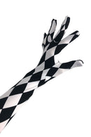 Black And White Diamond Print Gloves - Coquetry Clothing