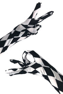 Black And White Diamond Print Gloves - Coquetry Clothing