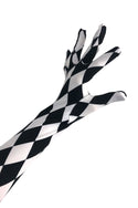 Black And White Diamond Print Gloves - 3
