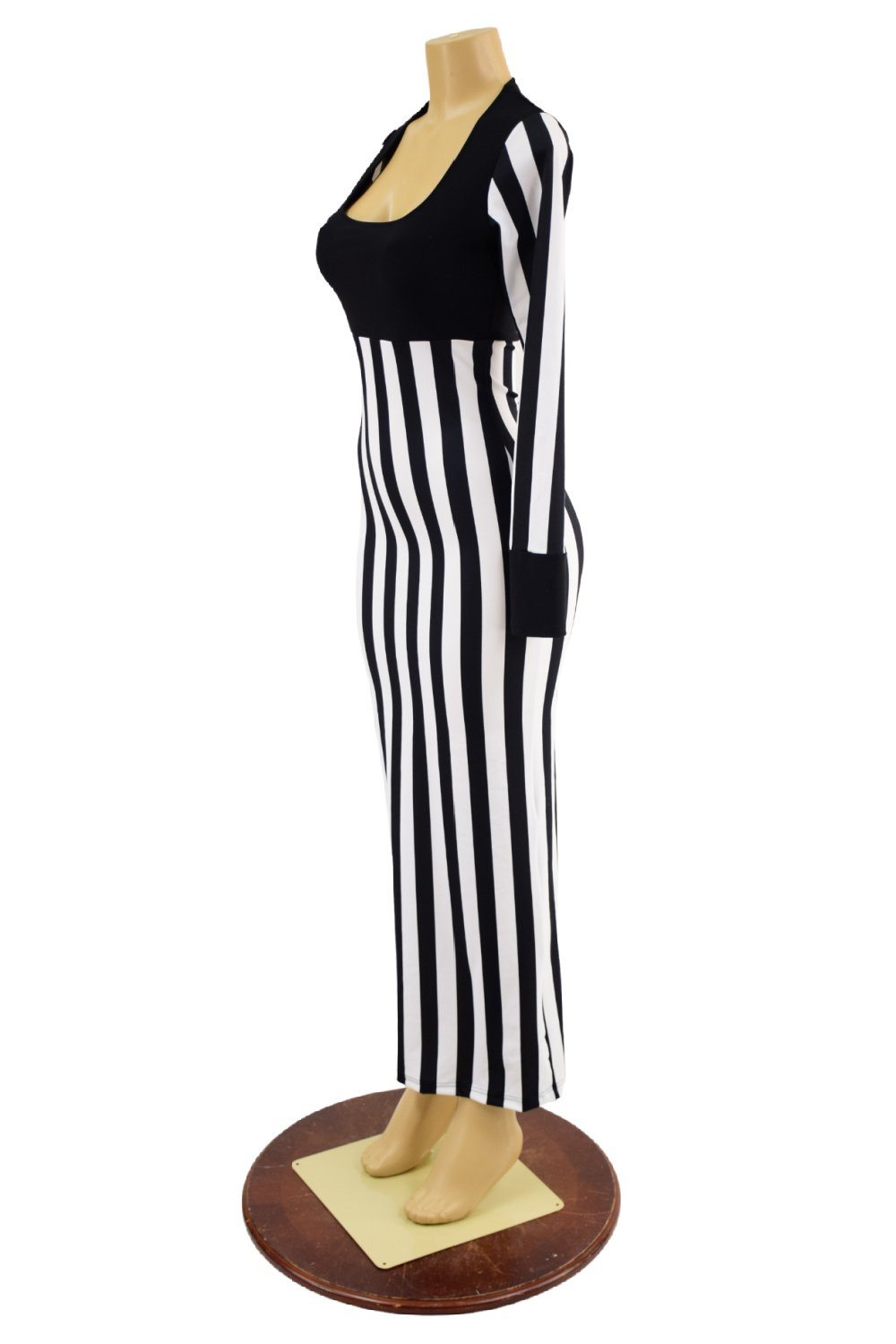 Black and White Striped Tina Gown - Coquetry Clothing XS Black and White Striped Tina Gown - Coquetry Clothing XS