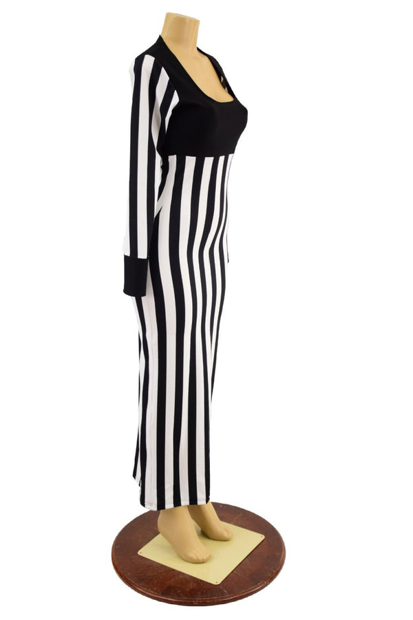 Black and White Striped Tina Gown - 3