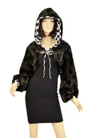 Black Balloon Sleeve Minky Shrug - Coquetry Clothing