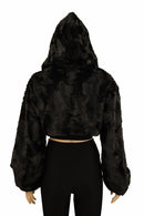 Black Balloon Sleeve Minky Shrug - Coquetry Clothing
