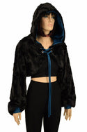Black Balloon Sleeve Minky Shrug - 2