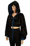 Black Balloon Sleeve Minky Shrug - 3