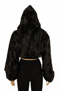 Black Balloon Sleeve Minky Shrug - 4