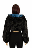 Black Balloon Sleeve Minky Shrug - 5