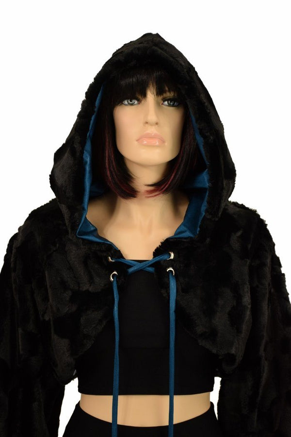 Black Balloon Sleeve Minky Shrug - 6