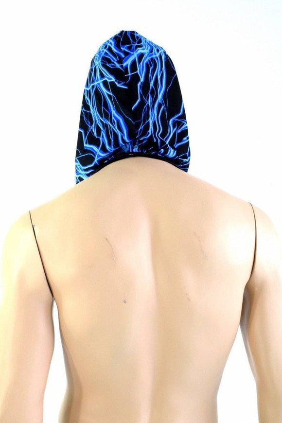 Black & Blue Lightning Reversible Infinity Festival Hood - Coquetry Clothing
