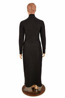 Black Double Slit Gown - Coquetry Clothing