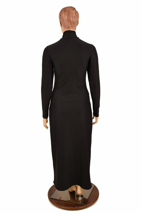 Black Double Slit Gown - Coquetry Clothing