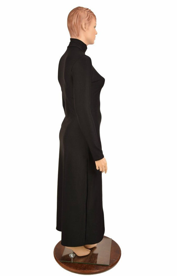 Black Double Slit Gown - Coquetry Clothing