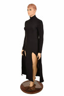 Black Double Slit Gown - Coquetry Clothing