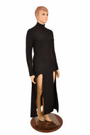 Black Double Slit Gown - Coquetry Clothing