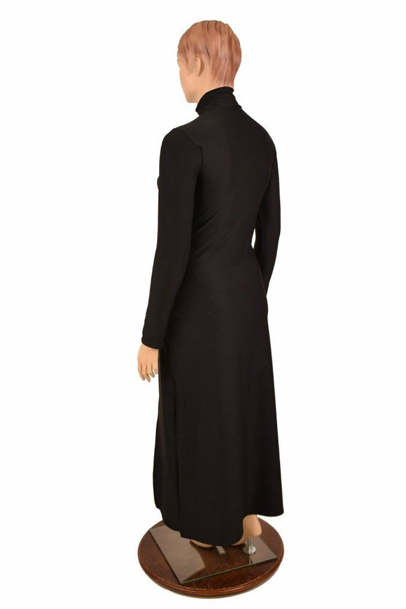 Black Double Slit Gown - Coquetry Clothing