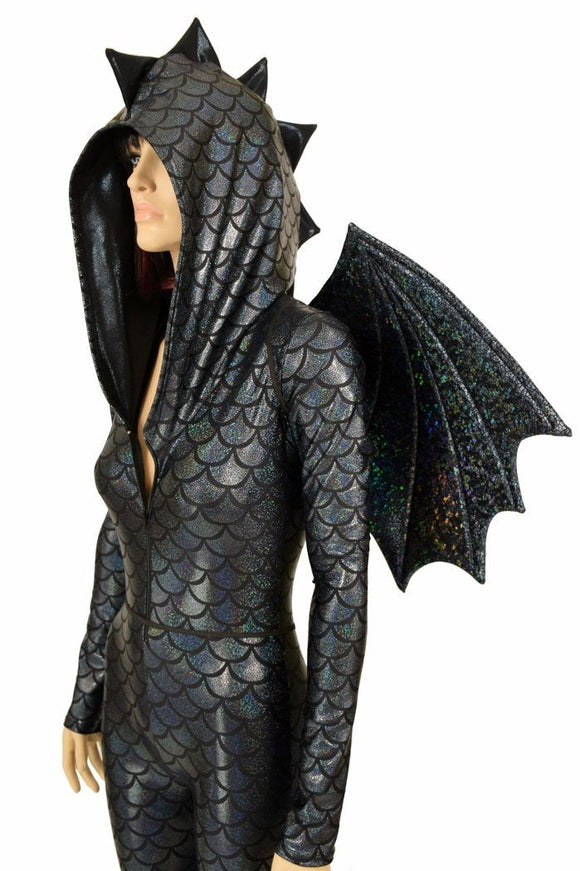 Black Dragon Catsuit (+Wings and Tail!) - Coquetry Clothing
