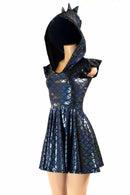 Black Dragon Flip Sleeve Skater Dress - Coquetry Clothing