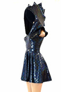 Black Dragon Flip Sleeve Skater Dress - 3