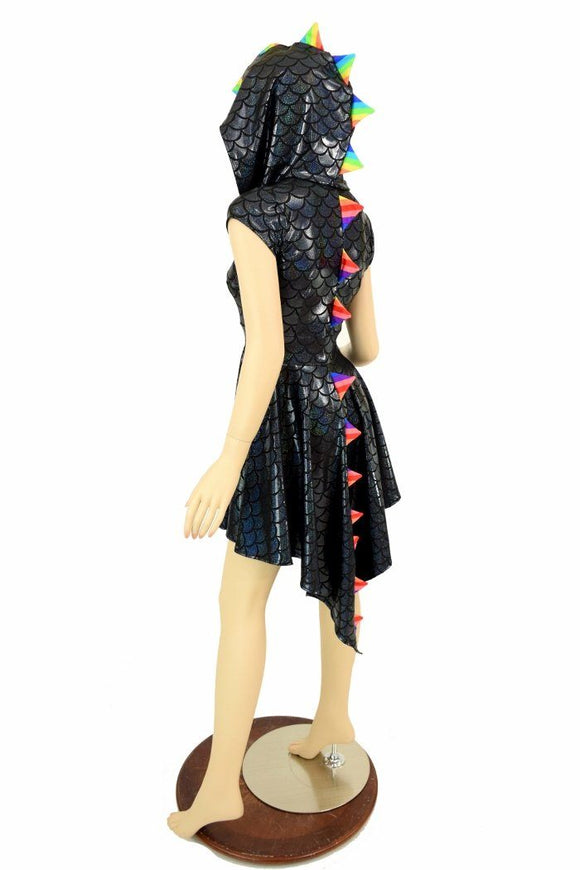 Black Dragon Hoodie Skater Dress - Coquetry Clothing