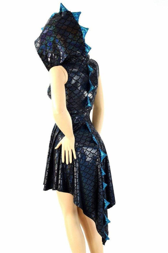 Black Dragon Hoodie Skater Dress - Coquetry Clothing