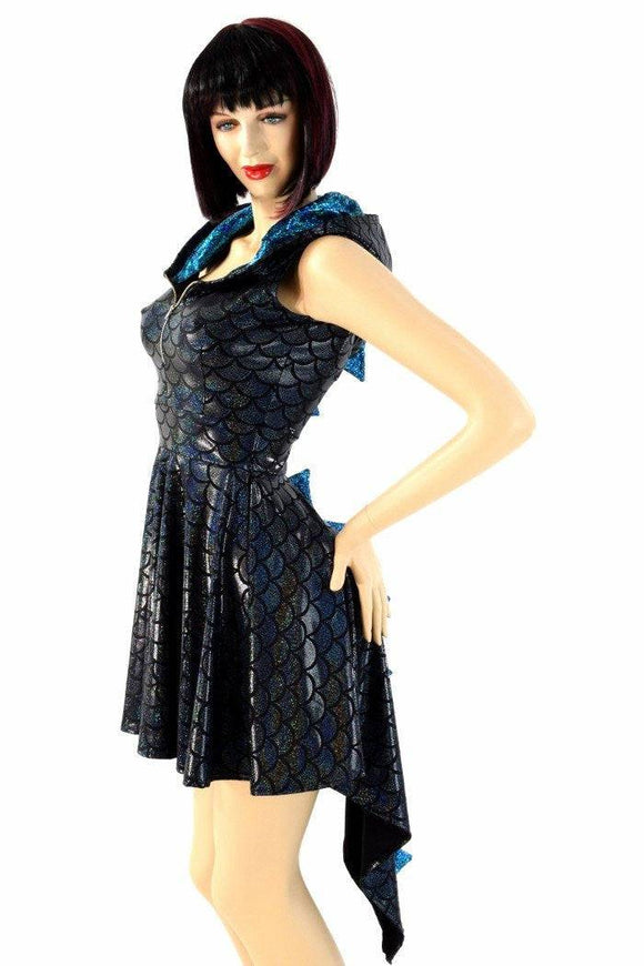 Black Dragon Hoodie Skater Dress - Coquetry Clothing