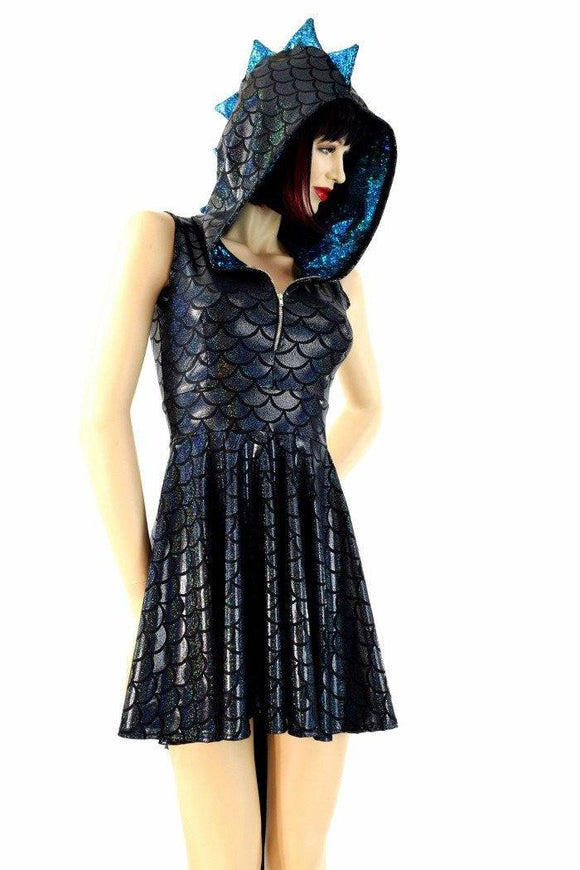 Black Dragon Hoodie Skater Dress - Coquetry Clothing