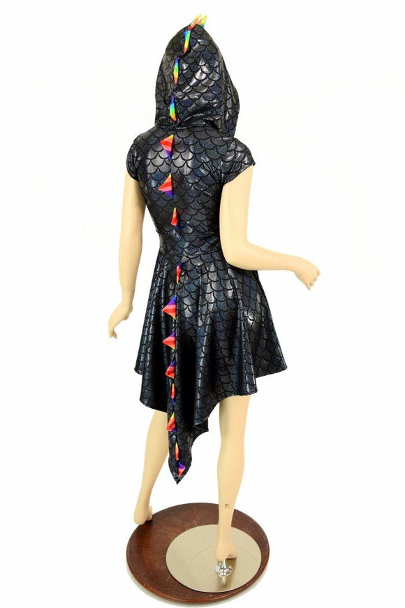 Black Dragon Hoodie Skater Dress - Coquetry Clothing