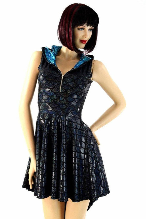 Black Dragon Hoodie Skater Dress - Coquetry Clothing