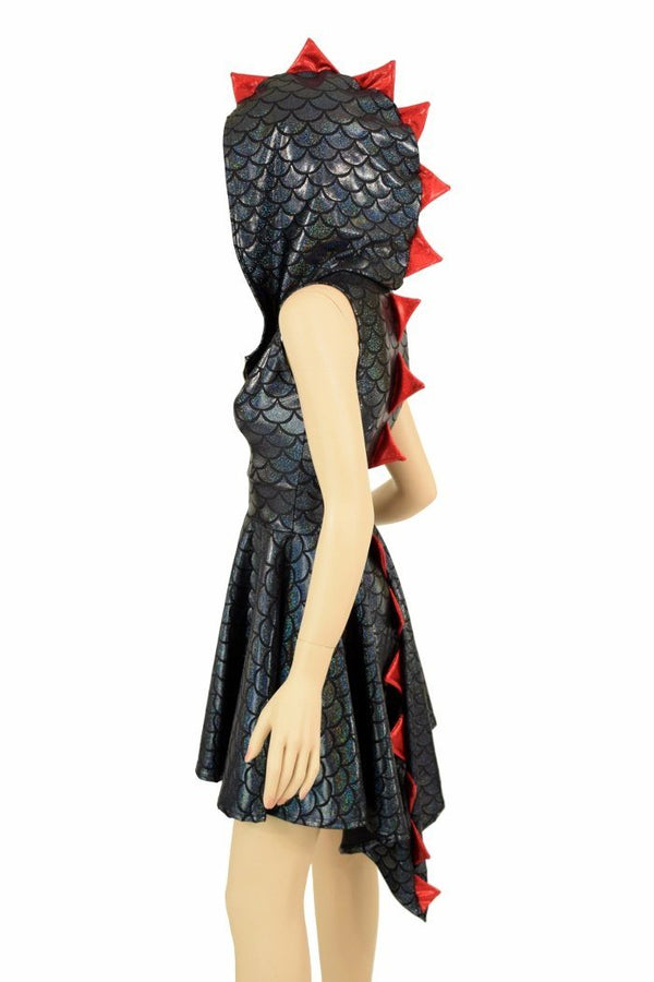 Black Dragon Hoodie Skater Dress - 5