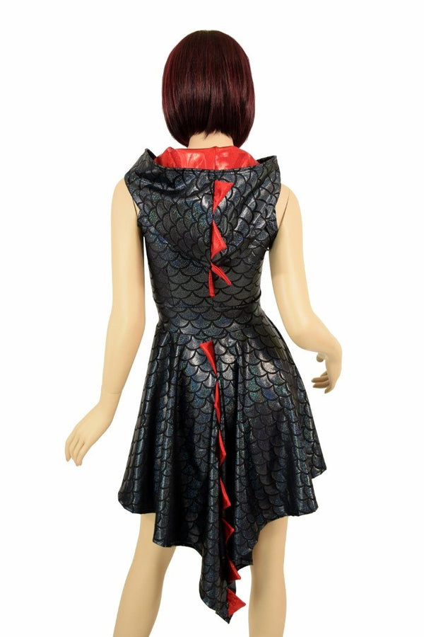 Black Dragon Hoodie Skater Dress - 7