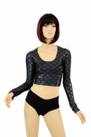Black Dragon Long Sleeve Crop - Coquetry Clothing