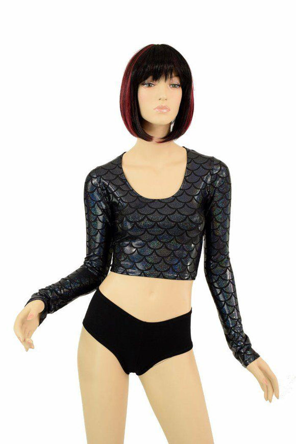 Black Dragon Long Sleeve Crop - Coquetry Clothing