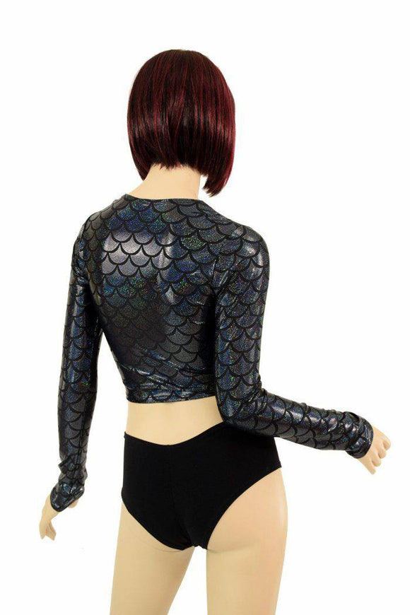 Black Dragon Long Sleeve Crop - Coquetry Clothing