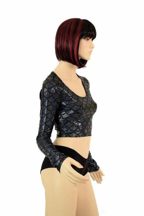Black Dragon Long Sleeve Crop - Coquetry Clothing