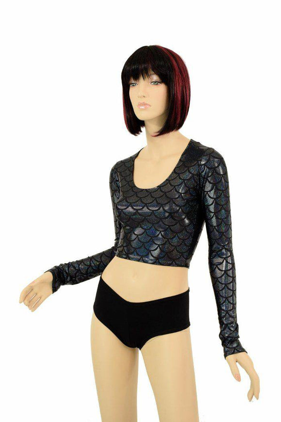 Black Dragon Long Sleeve Crop - Coquetry Clothing
