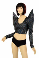 Black Dragon Mega Sharp Shoulder Crop - Coquetry Clothing