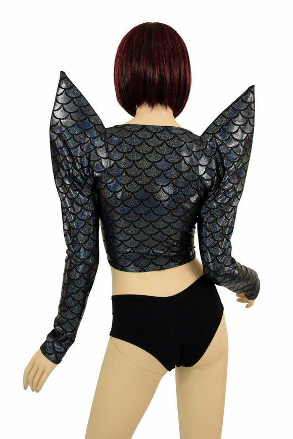 Black Dragon Mega Sharp Shoulder Crop - Coquetry Clothing