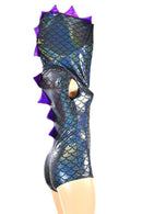 Black Dragon Romper with Purple Spikes - Coquetry Clothing