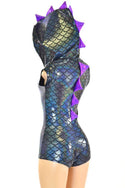 Black Dragon Romper with Purple Spikes - 4