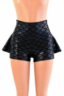 Black Dragon Ruffle Rump Shorts - Coquetry Clothing