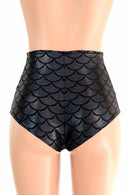 Black Dragon Scale High Waist Siren Shorts - Coquetry Clothing
