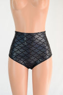 Black Dragon Scale High Waist Siren Shorts - Coquetry Clothing