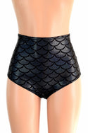 Black Dragon Scale High Waist Siren Shorts - 1