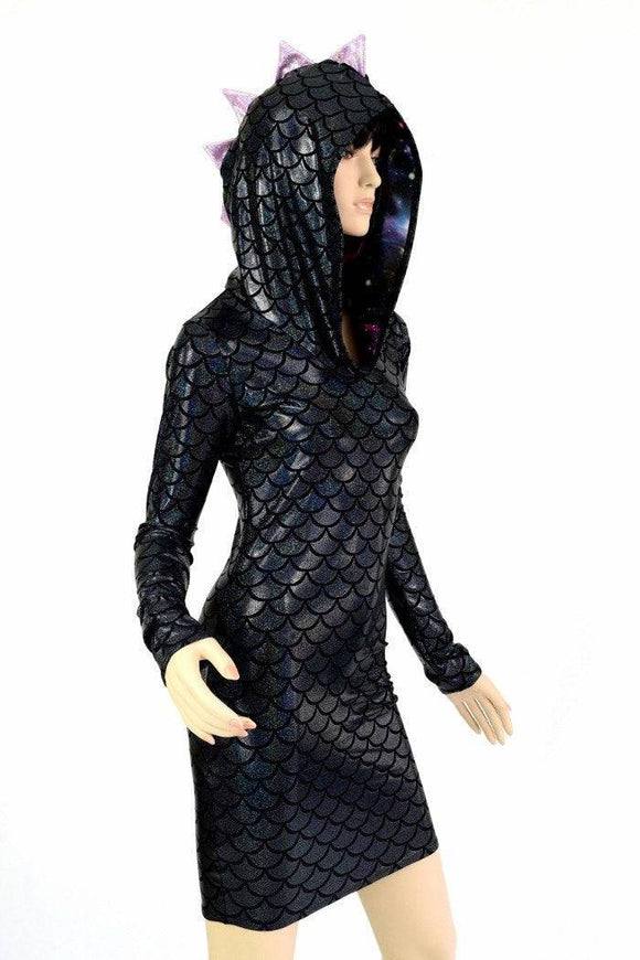 Black Dragon Spiked Dress - Coquetry Clothing