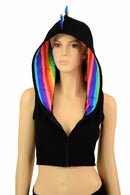 Black Dragon Zipper Front Crop Top - Coquetry Clothing