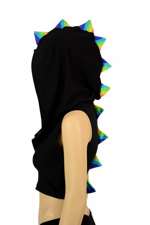 Black Dragon Zipper Front Crop Top - Coquetry Clothing