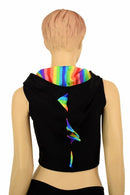 Black Dragon Zipper Front Crop Top - Coquetry Clothing