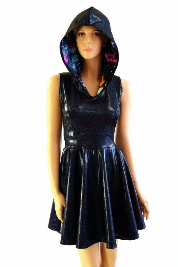 Black & Galaxy Hoodie Skater Dress - Coquetry Clothing