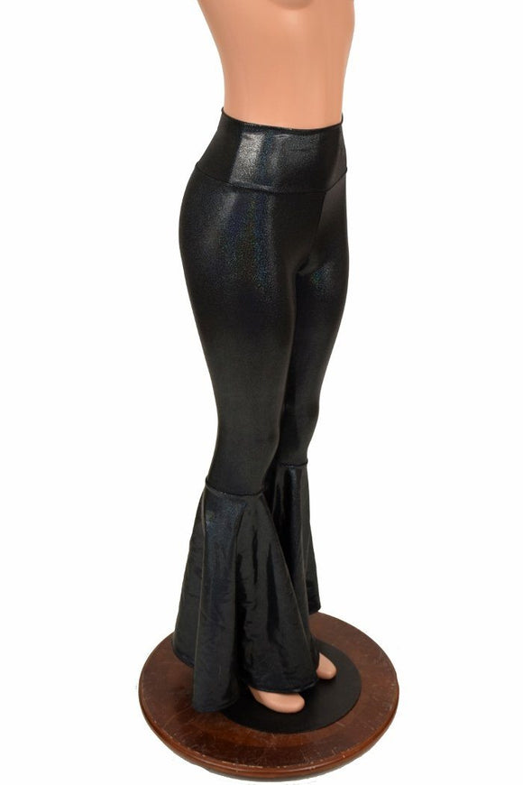 Black High Waist Bell Bottom Flares - Coquetry Clothing