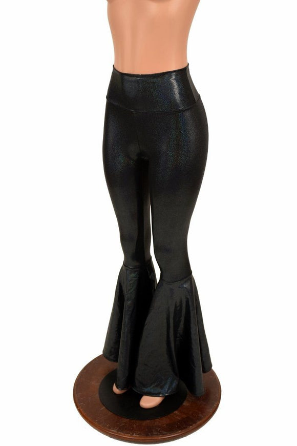 Black High Waist Bell Bottom Flares - Coquetry Clothing